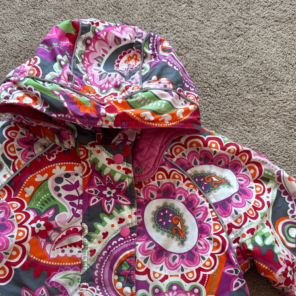 Hanna Anderson Colorful Paisley Kids Hooded Jacket 5T - Picture 2 of 9